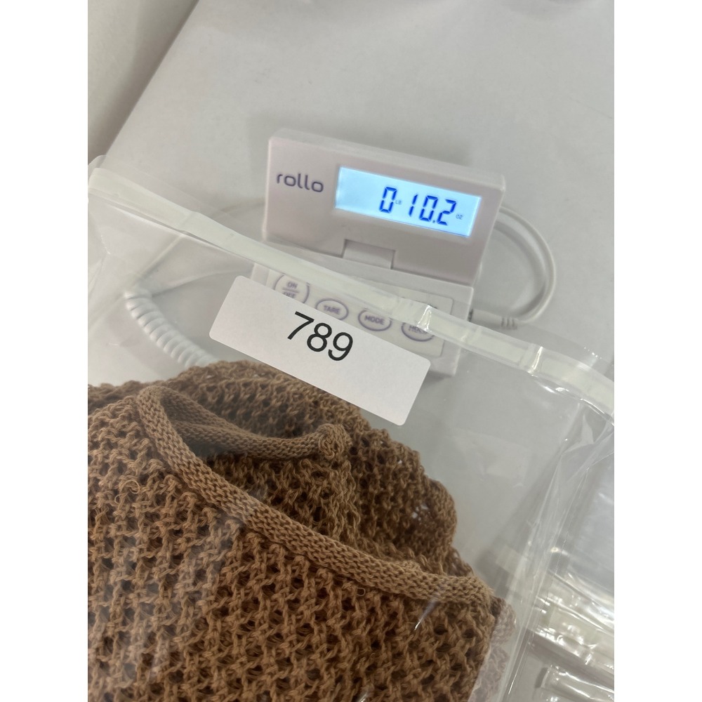 Boho Mesh Open Knit Hoodie‎ 3XL Tan Oversized Open Knit Crochet Festival Indie - Picture 7 of 7